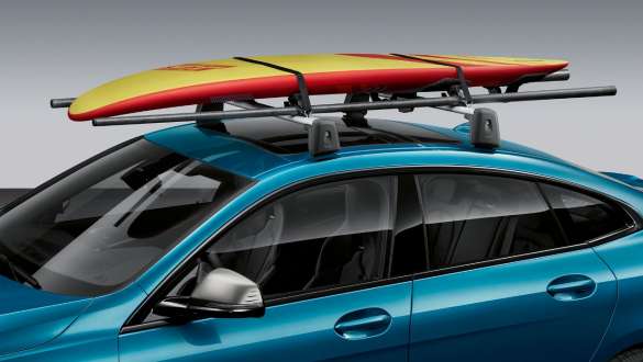 BMW surfboard holder BMW 2 Series Gran Coupé BMW surfboard holder for roof transport BMW 2 Series Gran Coupé Snapper Rocks Blue metallic F44 exterior
