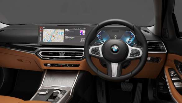 BMW Live Cockpit Professional BMW 3 gran-limousine G28 2021 BMW Live Cockpit Professional BMW 3 Series gran-limousine G28 2021 control display with navigation map