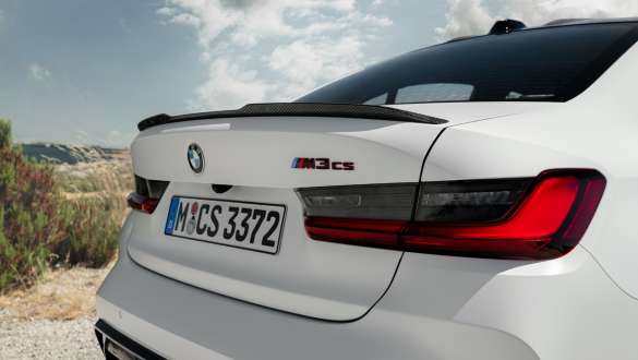 M Carbon rear spoiler BMW M3 CS G80 BMW M3 CS G80 M Carbon rear spoiler three quarter rear view