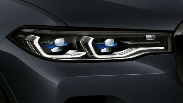 ไฟหน้า BMW laserlight ของ BMW X7 G07 2019 ภาพขยายใกล้ไฟหน้า BMW laserlight ของ BMW X7 G07 2019