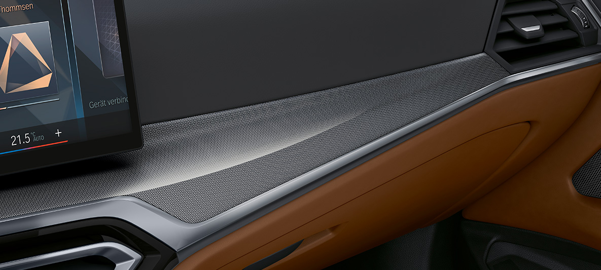 BMW Individual Interior trims Aluminium fabric high-gloss with highlight trim finisher in Pearl Chrome BMW 4 Series Convertible Individual G23 2020 interior BMW Individual interior trim finishers Aluminium fabric high-gloss with highlight trim finisher in Pearl Chrome BMW 4 Series Convertible Individual G23 2020 interior