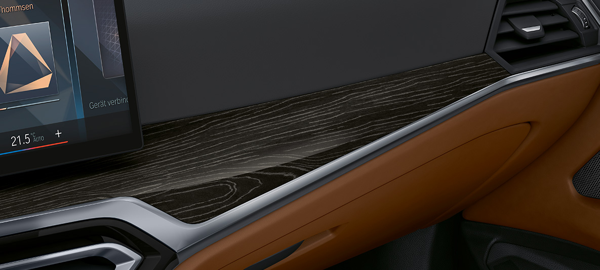 BMW Individual Interior trims 'Fineline' Black with silver effect open-pored and highlight trim finisher in Pearl Chrome BMW 4 Series Convertible Individual G23 2020 interior BMW Individual Interior trims 'Fineline' Black with silver effect open-pored and highlight trim finisher in Pearl Chrome BMW 4 Series Convertible Individual G23 2020 interior