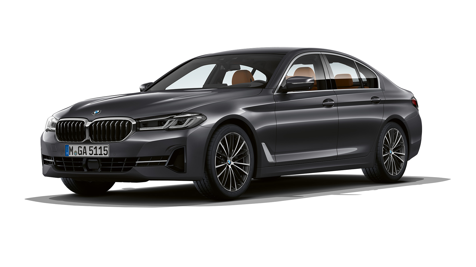 BMW 5 Series Sedan G30 Basic equipment BMW 5 Series Sedan 540i G30 2020 Basic equipment in Sophisto Grey three-quarter front view