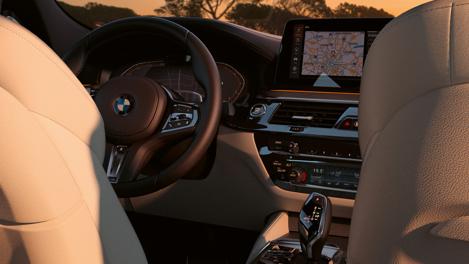 ส่วนที่นั่งคนขับของ BMW 6 Series Gran Turismo G32 2020 ส่วนที่นั่งคนขับภายใน BMW 6 Series Gran Turismo 640i xDrive G32 2020
