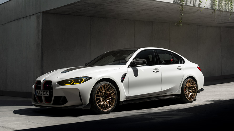 BMW Financial Services BMW M3 CS G80 BMW M3 CS G80 BMW Financial Services three quarter side view standing
