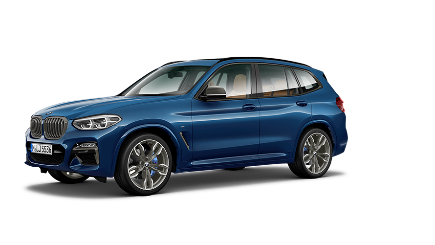 มุมมองด้านข้างแบบสามในสี่ส่วนของ BMW X Series BMW X3 G01 มุมมองด้านข้างแบบสามในสี่ส่วนของ BMW X Series BMW X3 G01