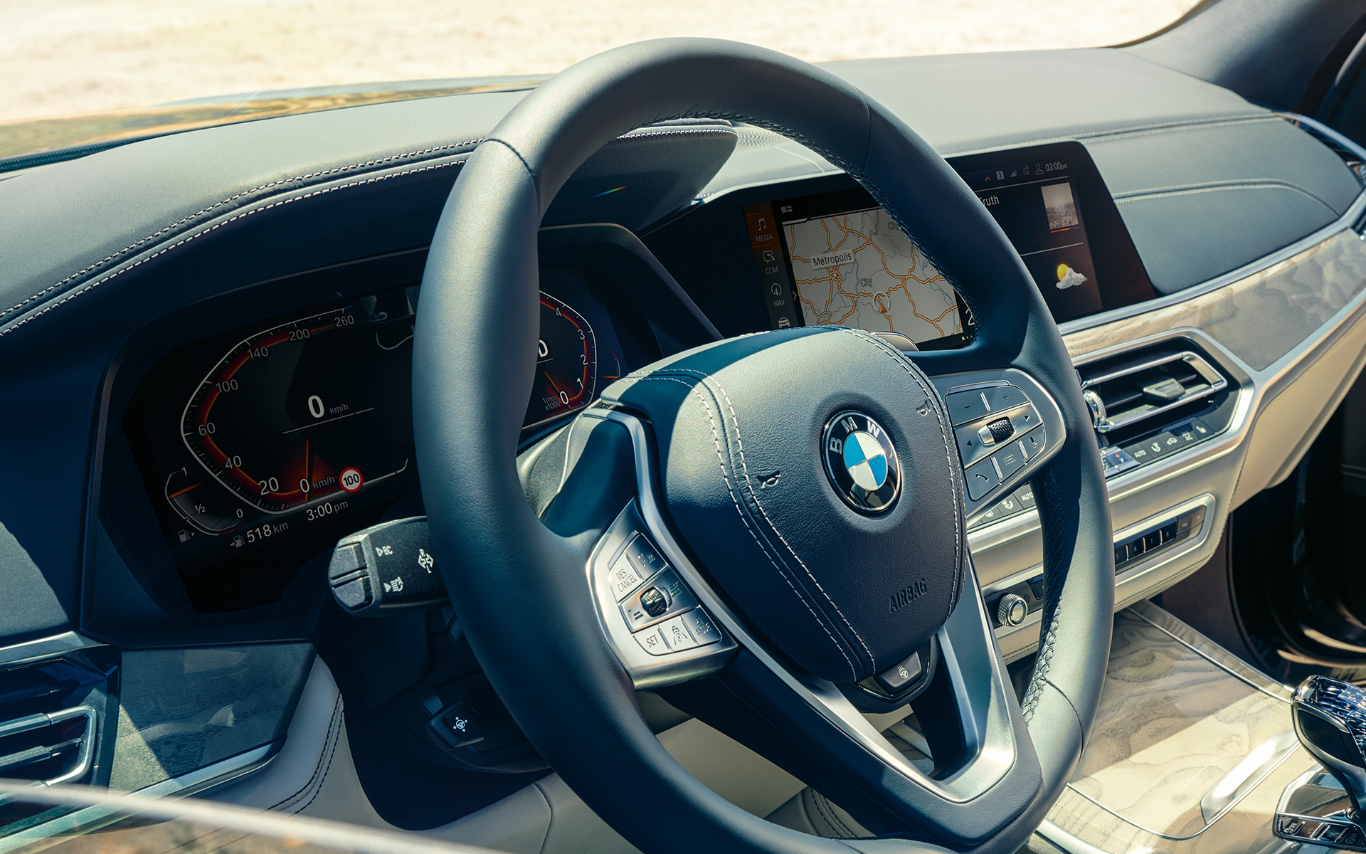 บริเวณที่นั่งคนขับภายใน BMW X7 G07 2019 บริเวณที่นั่งคนขับภายใน BMW X7 G07 2019