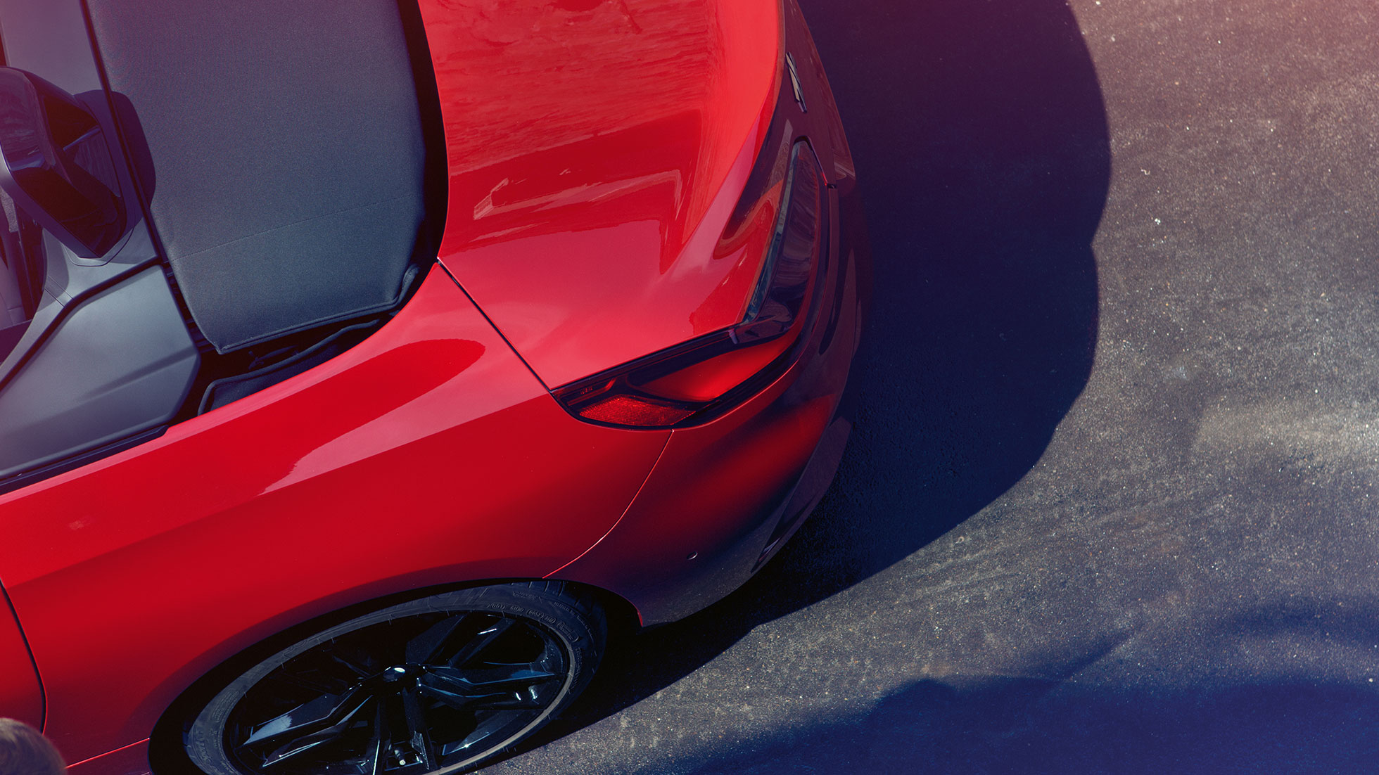 BMW Z4 Roadster rear and rear wheel Bird’s eye view of the rear and rear wheel of the BMW Z4 Roadster