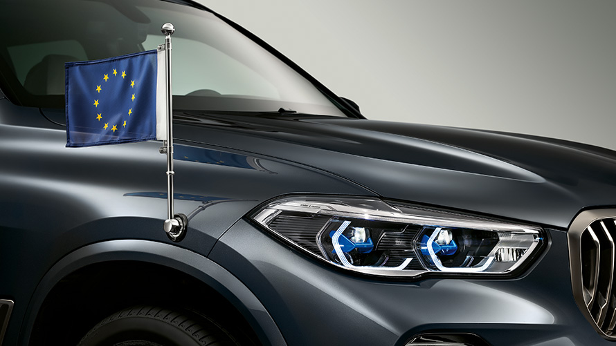 BMW Protection Vehicles Additional Equipment exterior flag of country BMW Protection Vehicles Additional Equipment exterior flag of country