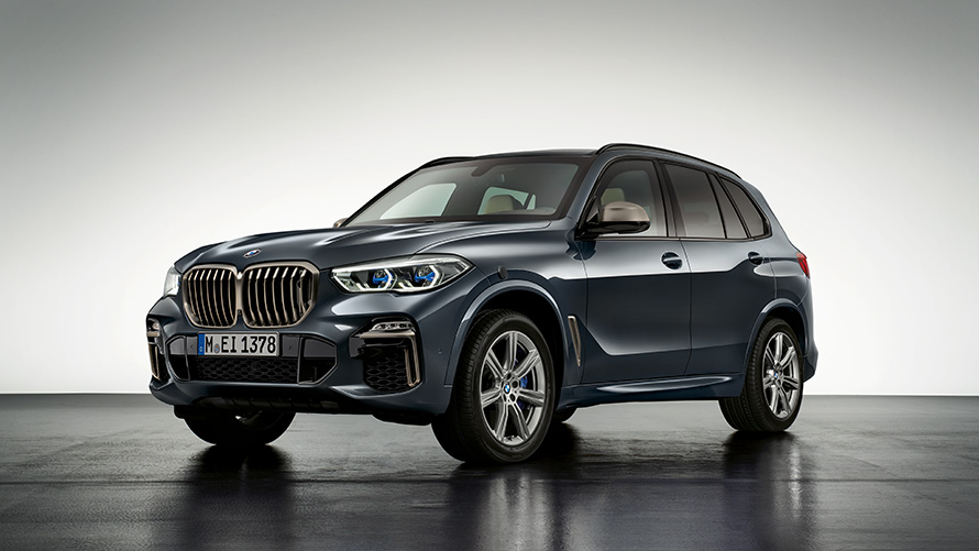 BMW Protection Vehicles BMW X5 Protection VR6 unspoiled BMW Protection Vehicles BMW X5 Protection VR6 three-quarter front view unspoiled