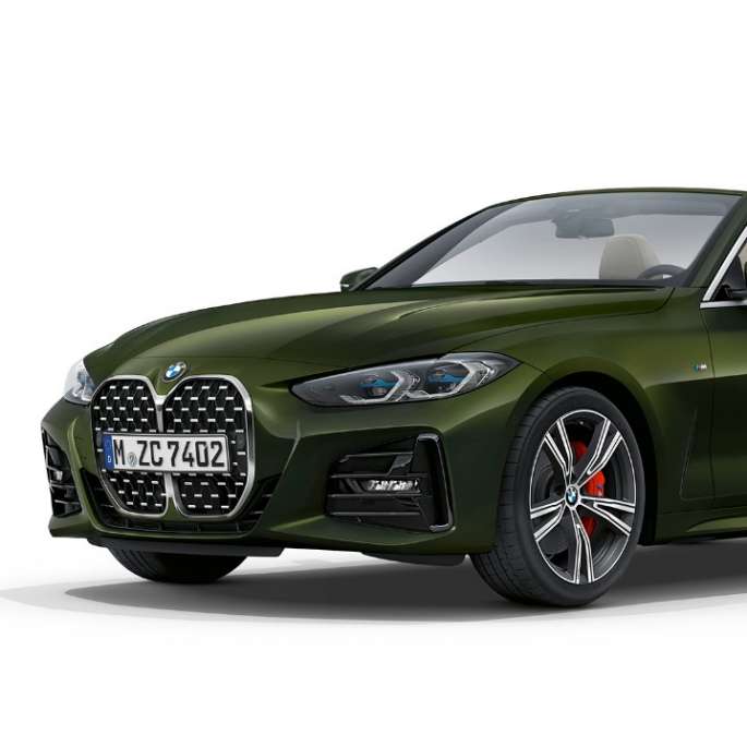 BMW 4 Series Convertible G23 2020 Model M Sport Sanremo Green metallic three-quarter front view
