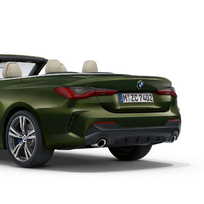 BMW 4 Series Convertible G23 2020 Model M Sport Sanremo Green metallic three-quarter rear view
