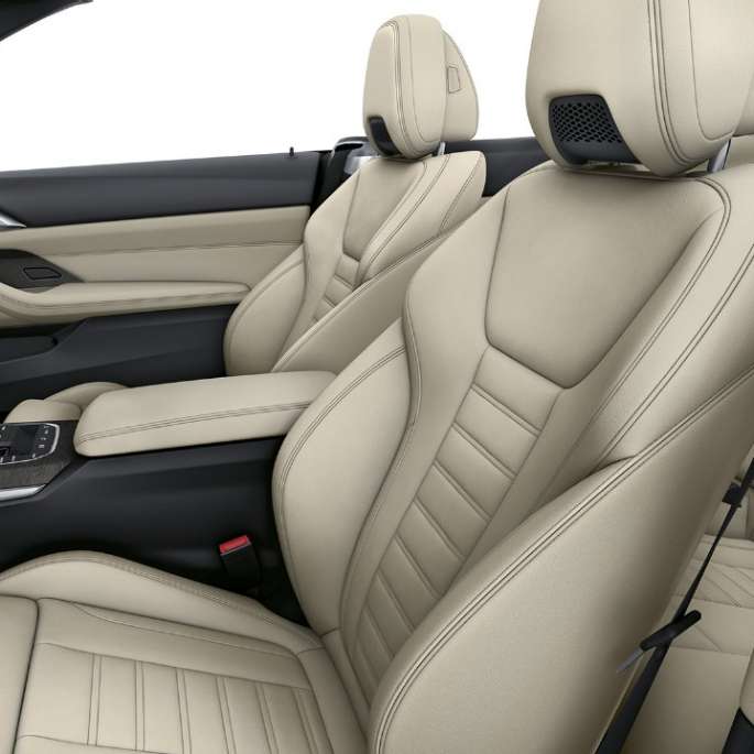Sport seats with upholstery in Exclusive Leather BMW 4 Series Convertible G23 2020 Model M Sport interior 