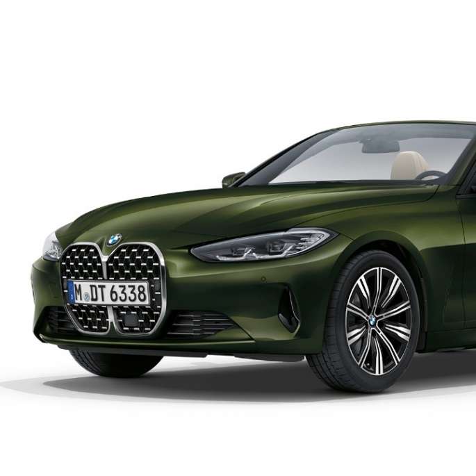 BMW 4 Series Convertible G23 2020 base model Bluestone metallic three-quarter front view
